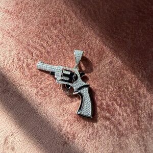 Silver Revolver Pendant